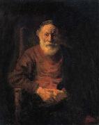 REMBRANDT Harmenszoon van Rijn, Portrait of Old Man in Red